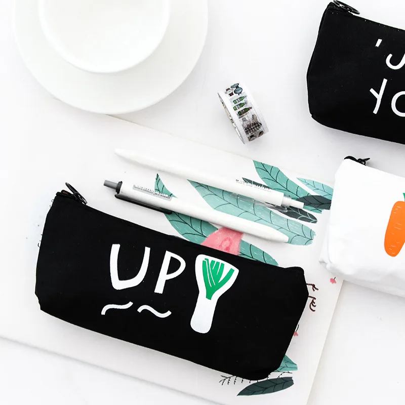 

Cute Creative Fabric Pencil Cases Bags Kawaii Zipper Pencil Box Pen Case School Etui Bts Korean Stationery School Supplies