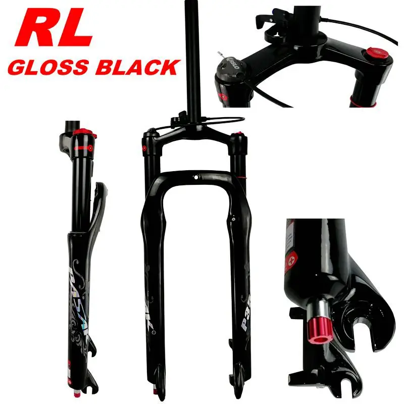 MTB Moutain 26inch Bike Fork Fat bicycle Fork Air Gas line Locking Suspension Forks Magnesium Aluminium Alloy 26"4.0"Tire 135mm - Цвет: 26RL gloss spring