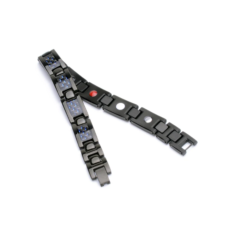 3000 Guass Magnetic Bracelet Energy Health Care Titanium Bracelets Bangle Blue Carbon Fiber For Men Jewelry