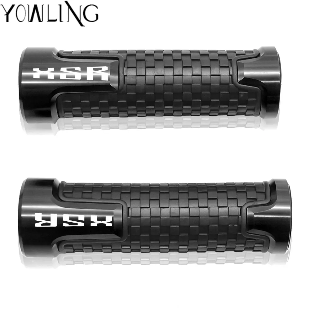 Мотоцикл с ЧПУ Алюминий+ резиновые ручки мотоцикл ручка для Yamaha XSR 900 XSR900 XSR 700 XSR700 - Цвет: Черный