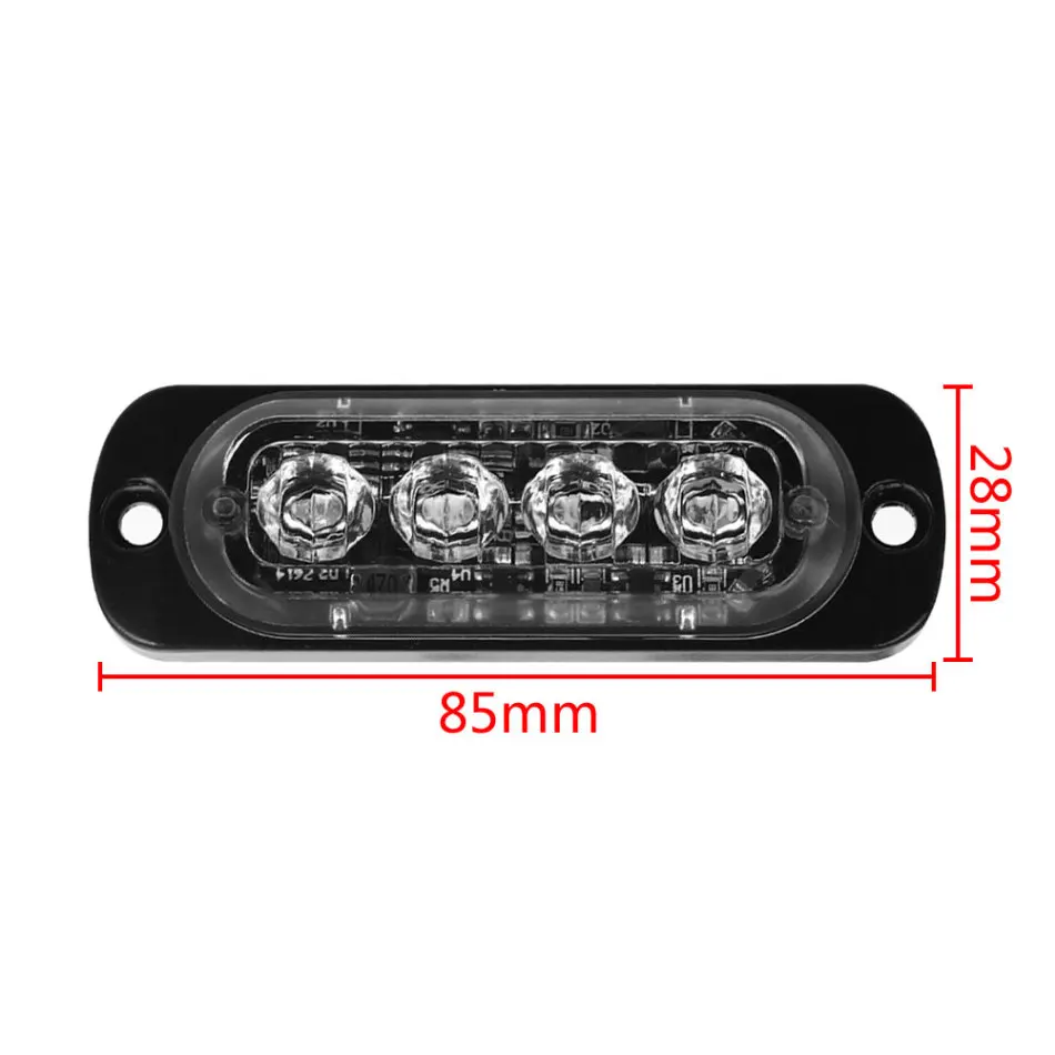 Автомобильный Стайлинг Янтарный 12-24 В 4 светодиодный стробоскоп Автомобильная сигнальная лампа грузовик Ван Маяк мигающий аварийная решетка полицейский светофоры