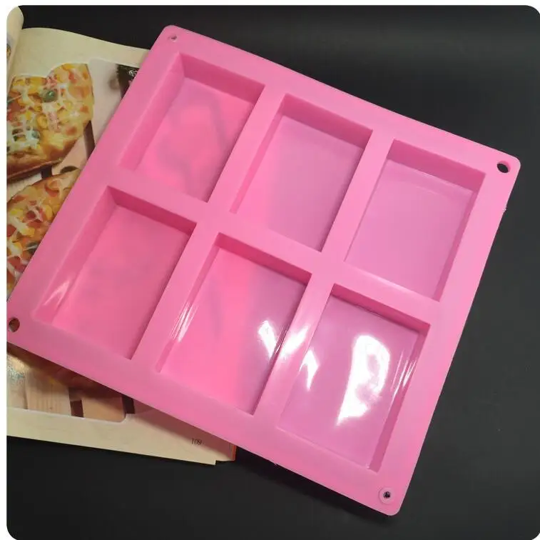 

wholesale 6 lattice rectangular pastry molds 100ml silicone cake bakeware mold soap moulds