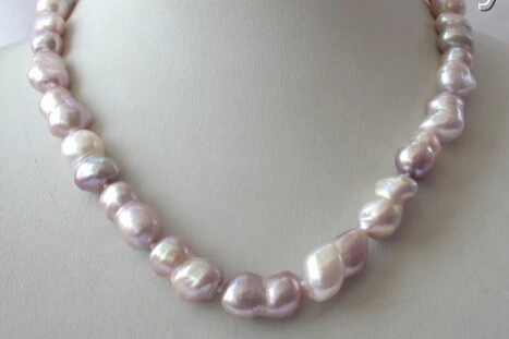 

Miss charm Jew1324 stunning big 20mm baroque lavender freshwater cultured pearl necklace NEW