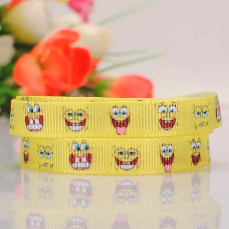 

5yards 3/8 " 9 mm cartoon print grosgrain ribbon party decoration gift ribbon Free shipping