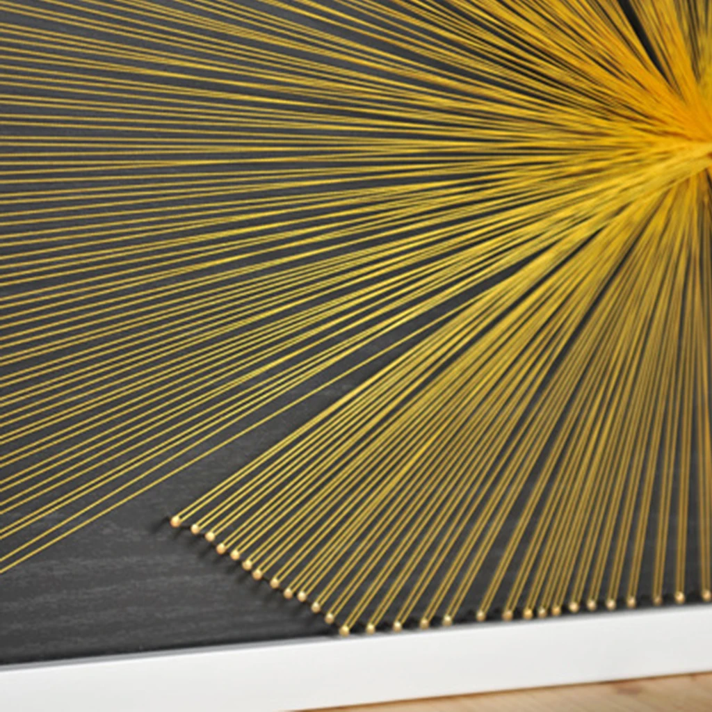 DIY String Art Starter Kit Yellow Light Craft Home Decoration, All Supplies Included