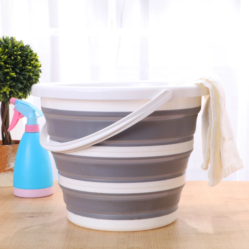 10L Folding Eimer Bad Outdoor Angeln Köder Folding Runde Tragbare Auto Waschen Eimer Silikon Eimer Küche Zubehör Geschenk Billig
