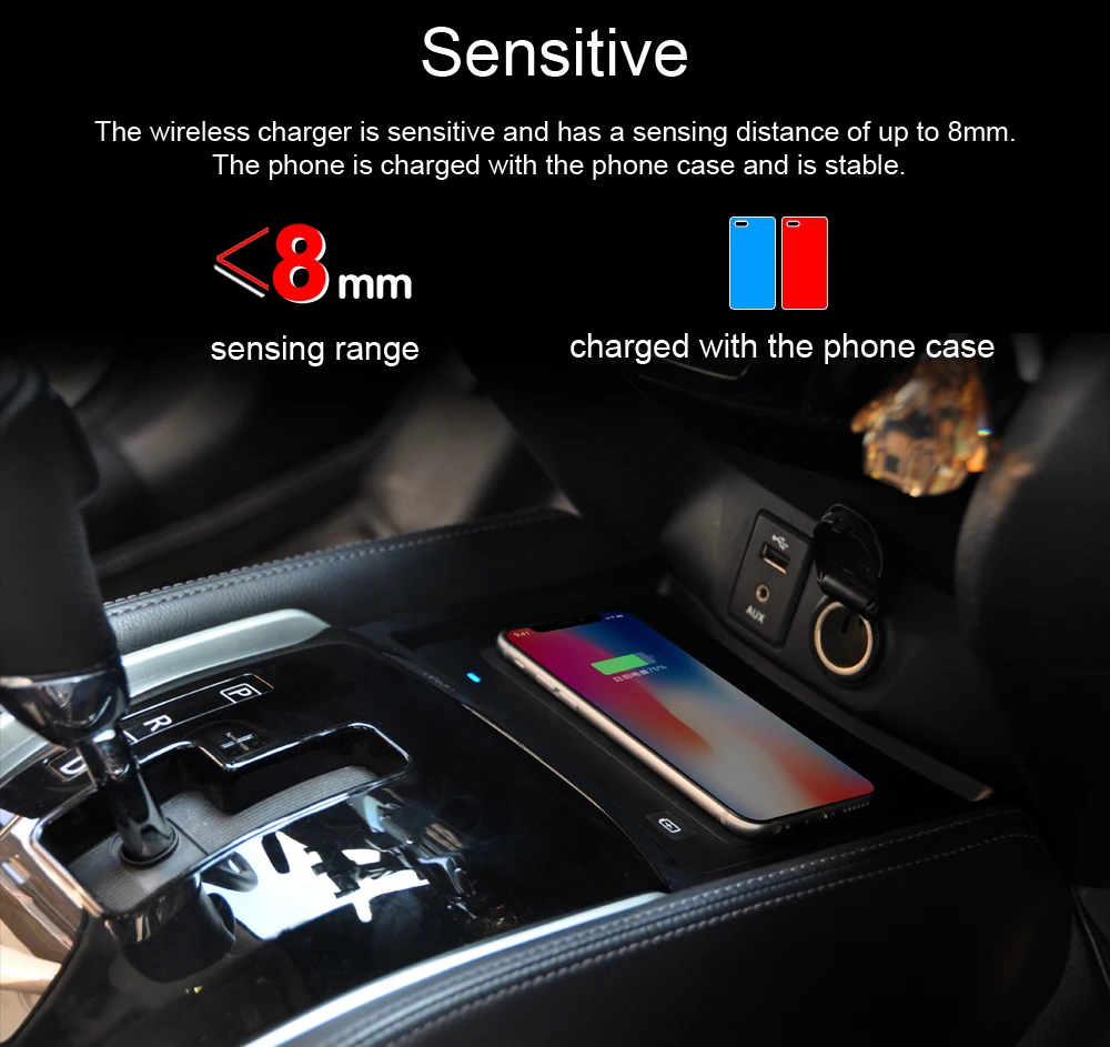 Qi автомобильное беспроводное зарядное устройство для iPhone Samsung S10 S9 Nissan Qashqai 2017 X-Trail
