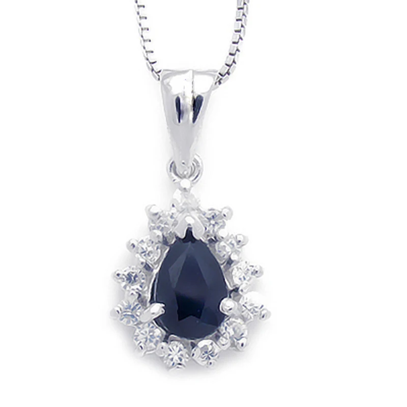 

2017 Collier Qi Xuan_Dark Blue Stone Water Drop Pendant Necklace_Real Necklace_Quality Guaranteed_Manufacturer Directly Sale