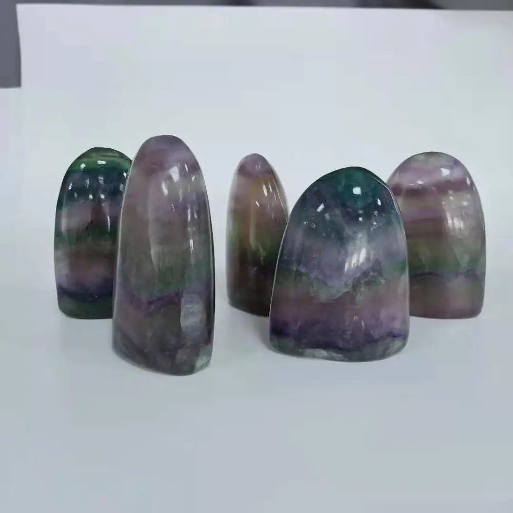 

Wholesale Price High Quality Cheap Rainbow Fluorite Decoration Crystal Hand Polished Ornament For Gift& Home Decoration WYQ