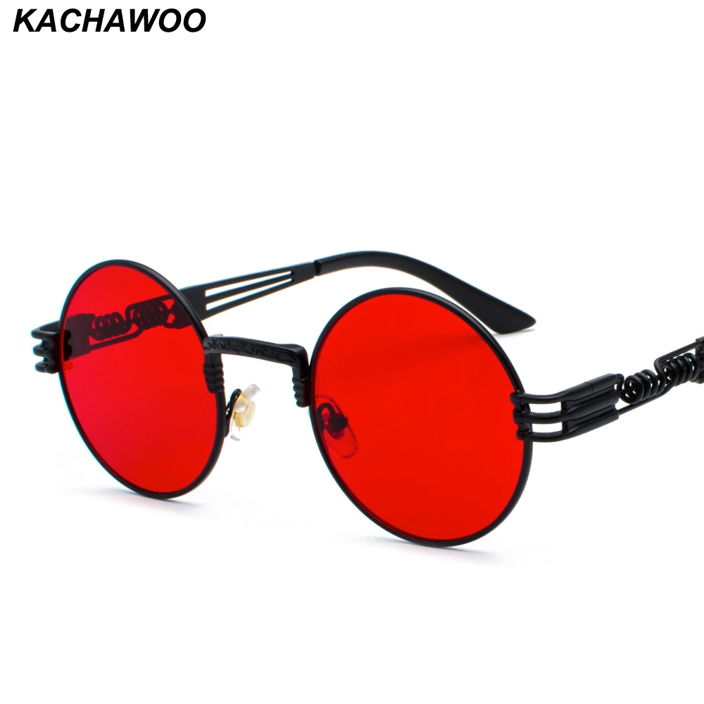 Kachawoo gafas de sol steampunk para mujer y hombre, lentes de sol redondas de diseñador, estilo steampunk, estilo punk, UV400, para verano, 2018|De los hombres gafas de - AliExpress