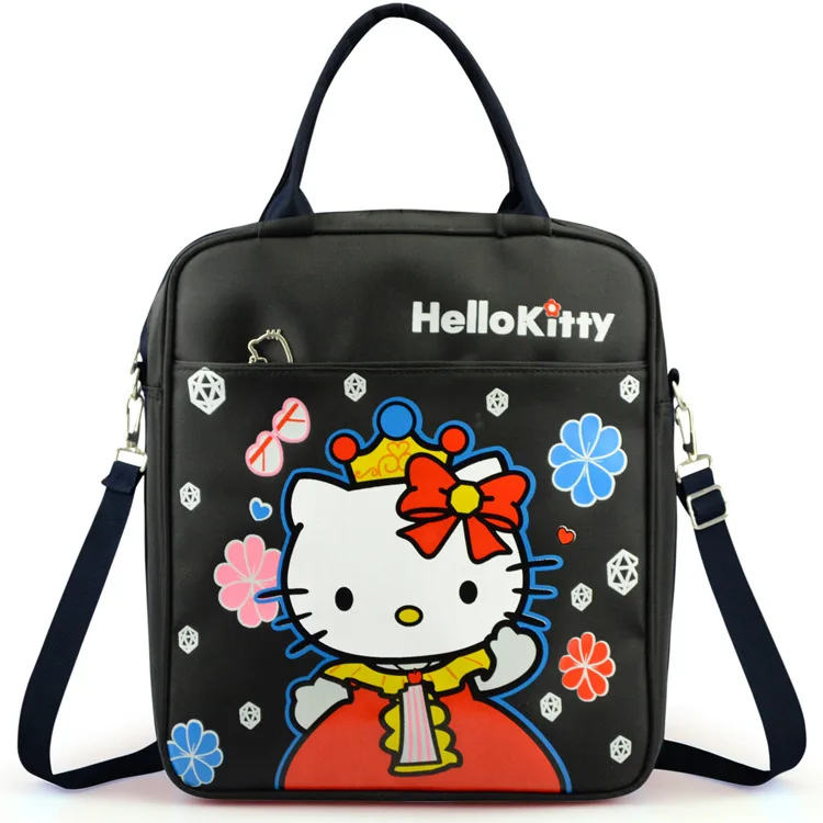 Новая Трехцветная сумка hello kitty, Высококачественная сумка-мессенджер из ткани Оксфорд, KW-2128 - Цвет: Black A