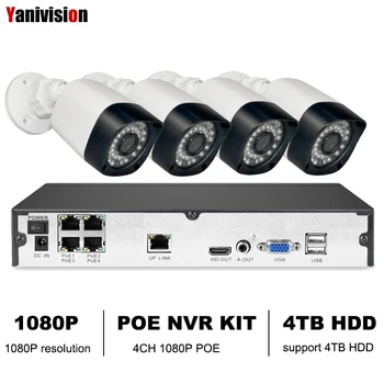 

Yanivision 4CH PoE 1080P NVR CCTV System 2.0MP Outdoor IP Camera HD 1080P NVR Recorder Video Security Camera Surveillance System