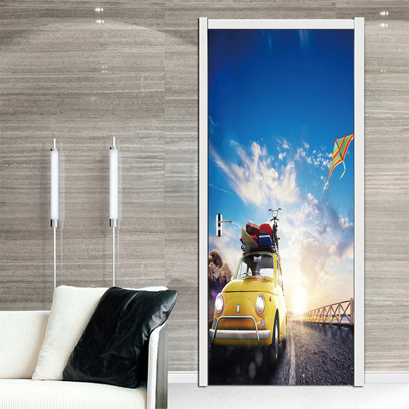 2 قطعة/المجموعة سحابة سيارة طائرة ورقية الباب ملصقات المشهد نمط خلفيات نوم غرفة المعيشة للماء الشارات ديكور المنزل