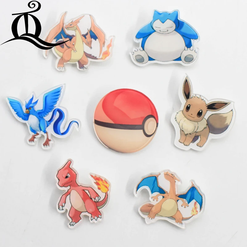 

Hot pokemon 1PC Shirt Cute Cartoon brooch Acrylic Badge Pins Bag Packbag Decoration Fruit Animal dog Vegetables Brooch Broch,Z43