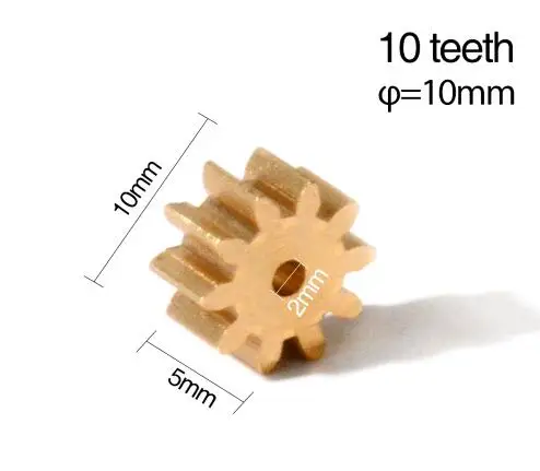 AZGIANT 10 зубьев 10*5 мм медная Шестерня для volvo топливный бак крышка двигатель блокировки топливная крышка топливный наполнитель CCW шестерня - Название цвета: gear