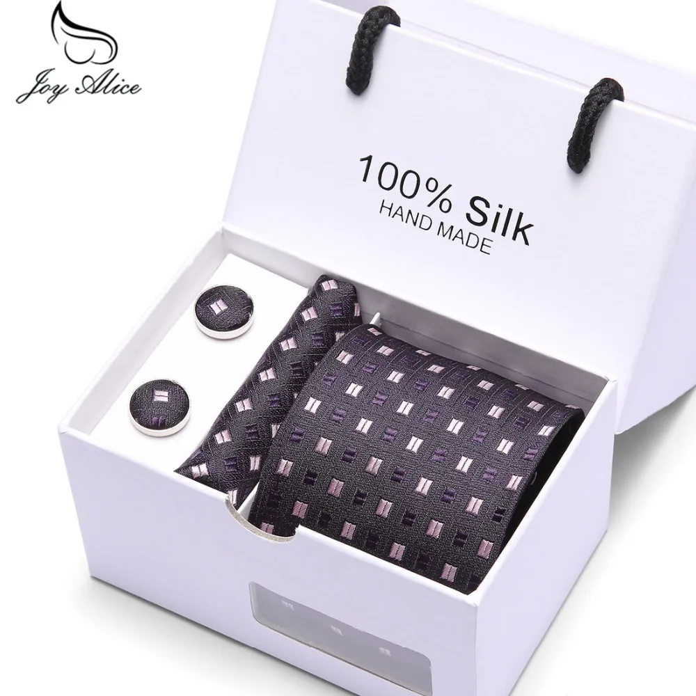 Joy Alice Подарочная коробка персонализированные мужские галстуки Hankie запонки