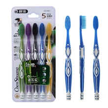 5 шт./компл. Ультра мягкий бамбук древесный уголь нано зубная щетка черная зубная щетка для личного ухода зубная щетка 5 цветов зубная щетка новая