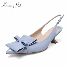 KRAZING POT pointed toe bowtie kitten heel