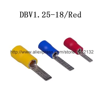 

DBV1.25-18 AWG22-16 red Wire Connector Insulated Pin terminal Chip-Shaped Pre- Insulating Terminal 1000 pieces
