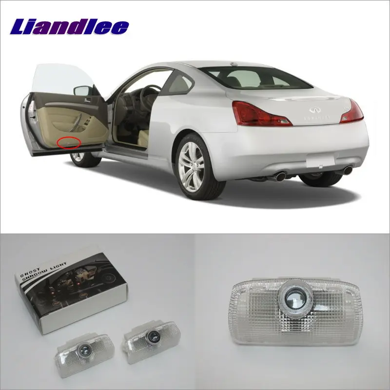 

Liandlee For Infiniti G Series 2007~2013 Door Ghost Shadow Lights Car Brand Logo LED Projector Welcome Light Courtesy Doors Lamp