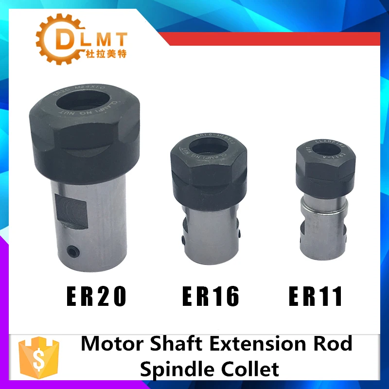 

ER11 Collet Chuck Motor Shaft Extension Rod Spindle Lathe Tools Holder Inner 4MM 5MM 6MM 8MM For CNC Milling Boring Grinding