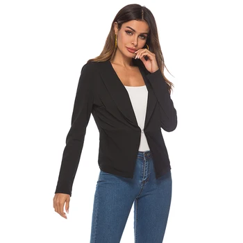 

Spring Autumn Slim Fit Elegant Comfortable Blazers For Women Formal Jackets Office Work Open Front Notched Ladies Blazer Coat