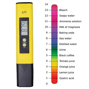 2PCS PH Meter Tester Pen Soil Water PH Value Detector Monitor 0.00-14.00ph Precision Glass Probe Water Quality Tester