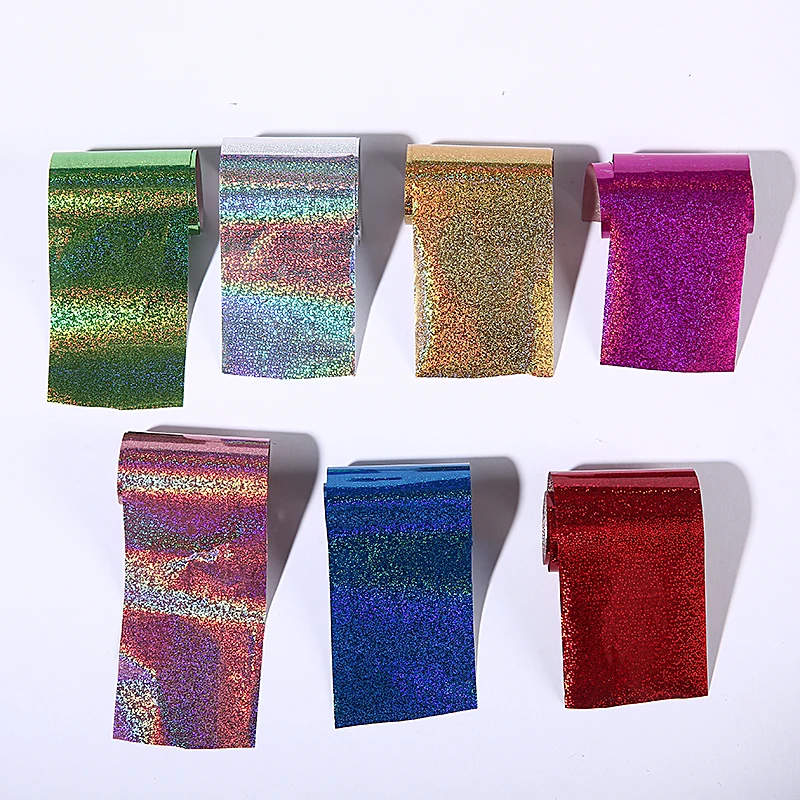 7 цветов/набор, переводная наклейка из фольги для нейл-арта, серебристый мелкий песок, Блестящий Узор, дизайн для женщин, причудливый, панк, галактика, переводная наклейка для ногтей