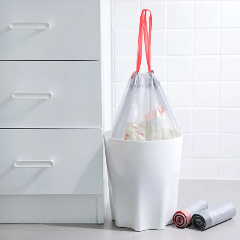 

Drawstring Bundle Mouth Disposable Thickening Plastic Garbage Bag A Roll of 30 Household Not Dirty Hands Garbage Disposal Sack