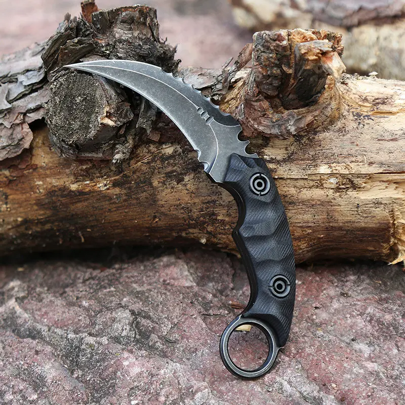 Fisharks сверхмощный тактический нож с фиксированным лезвием Karambit D2 лезвие G10 ручка охотничий Скинер Hawkbill выживания CSGO коготь ножи