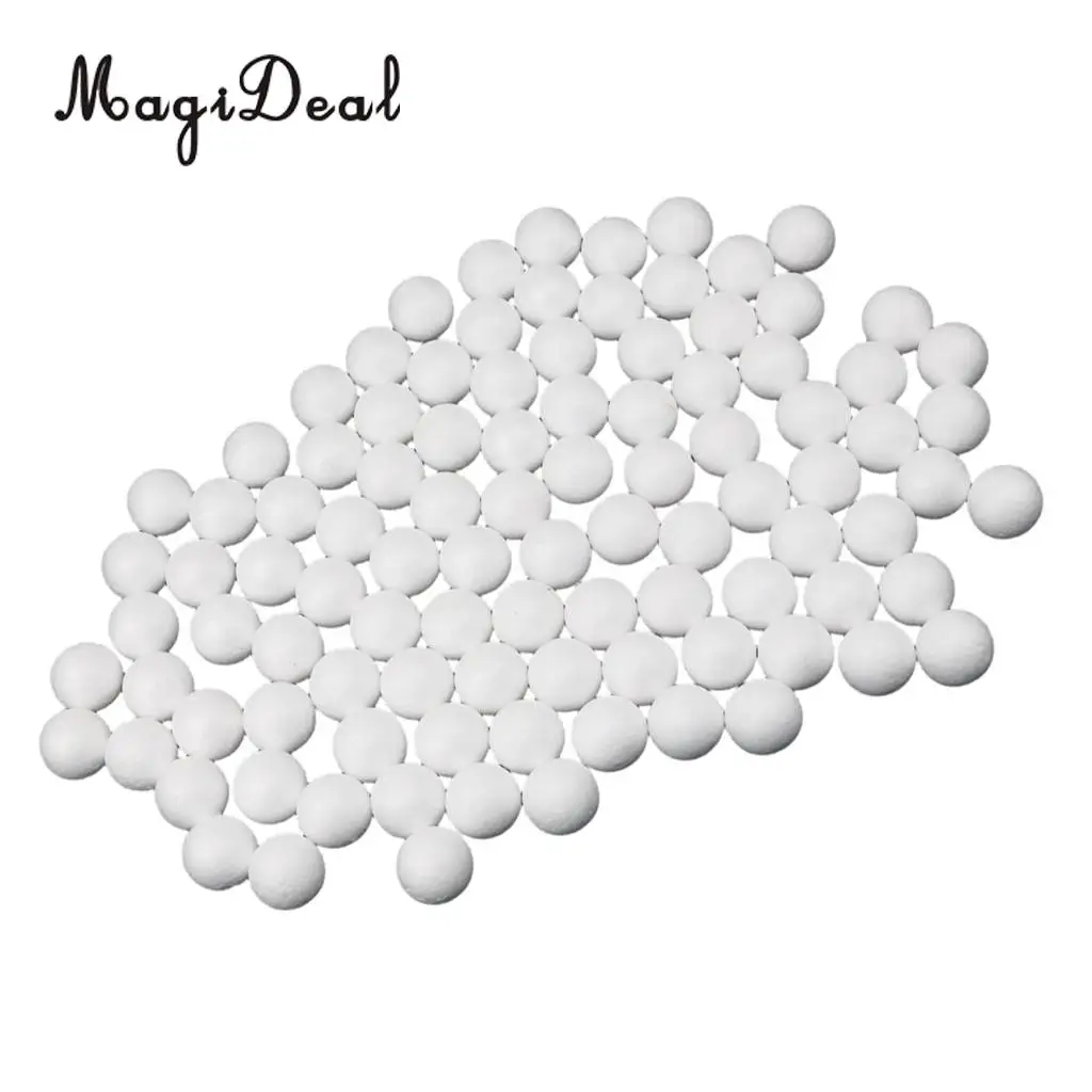 MagiDeal 100pcs Моделирование Ремесло полистирол пены шары для DIY рождественской вечеринки украшения ремесленные проекты подарки 25 мм-белый