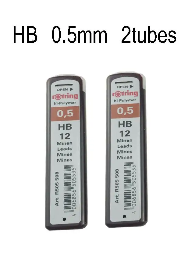 ROtring 0,5 мм автоматические механические карандаши и грифели для заправки наборы карандашей для школы и офиса - Цвет: 2 BOXHB LEADS