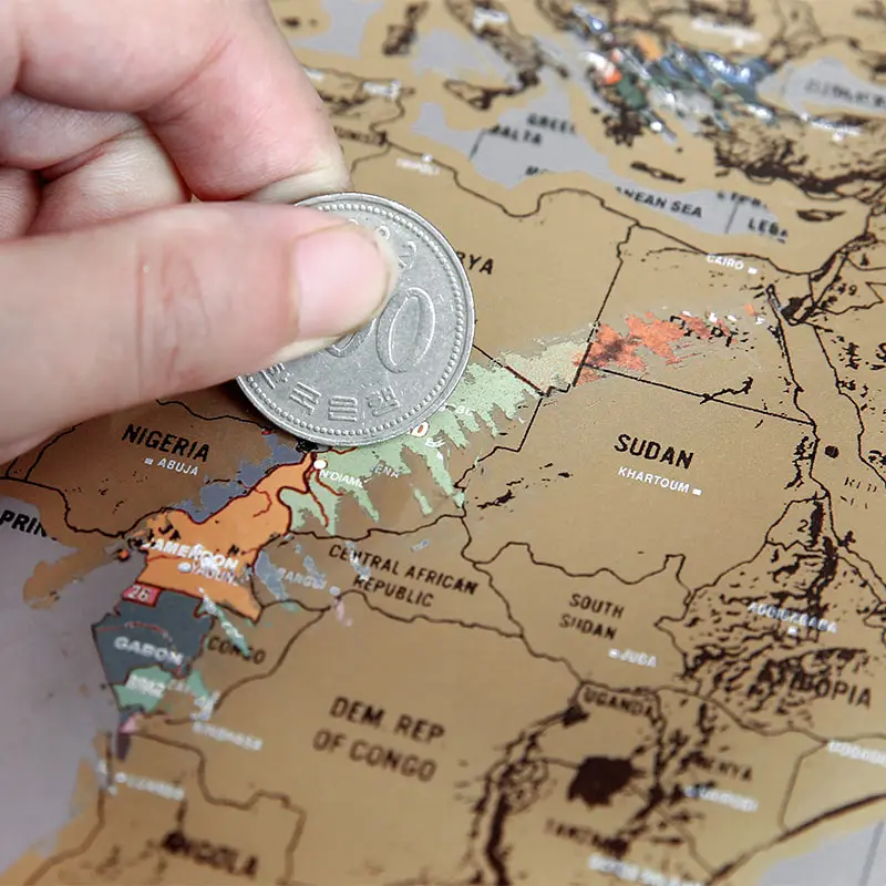 

Creative Deluxe Travel Edition Scratch Off World Map Poster Personalized Journal Map