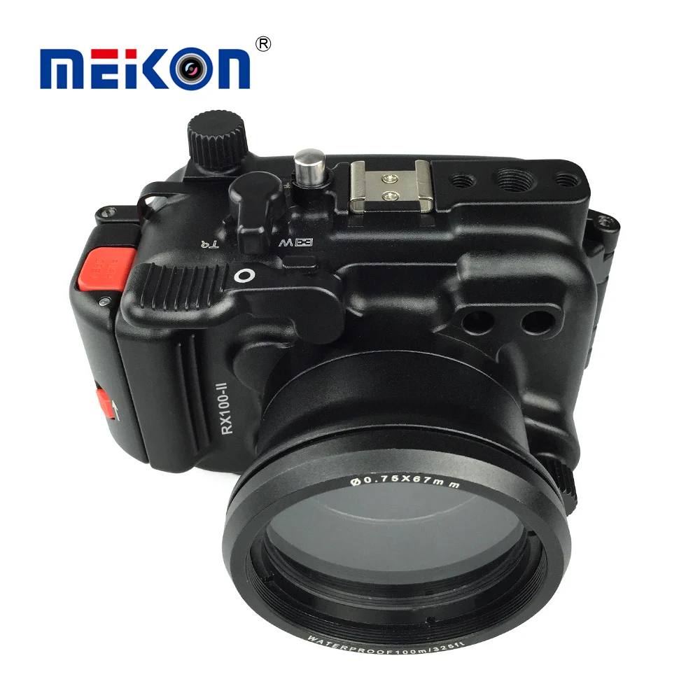 Meikon Алюминий футляр для камеры для подводного плавания 100 M/325ft Подводный Водонепроницаемый Алюминиевый бокс для камеры для sony RX100 II/RX100 M2