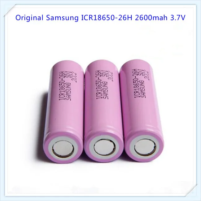 100% Оригинальный литий ионный аккумулятор для Samsung ICR18650 26H 18650 2600 мАч 3 7 В с плоским