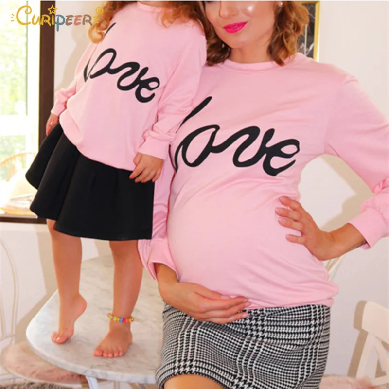 Одинаковая одежда для семьи толстовки с капюшоном надписью Love Весна 2019 г. модная