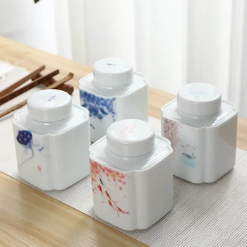 

TANGPIN ceramic tea caddies handpainted porcelain tea canisters chinese kung fu tea accessories