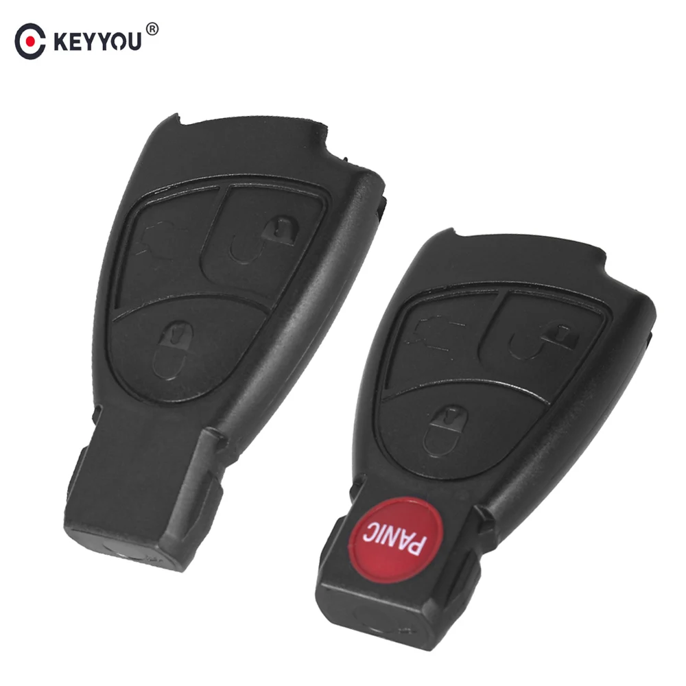 

KEYYOU Replacement 3/4 Buttons Remote Control Car Key Shell For Mercedes Benz B C E ML S CLK CL Keyless Entry Key Fob Case Cover