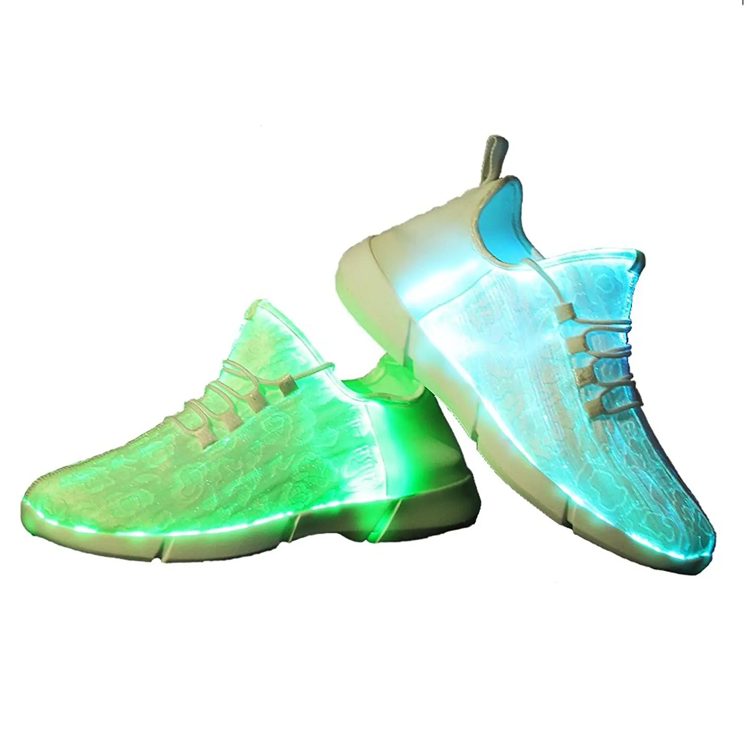 2018 NEW Fiber Optic Luminous Sneakers Light Up Shoes White LED