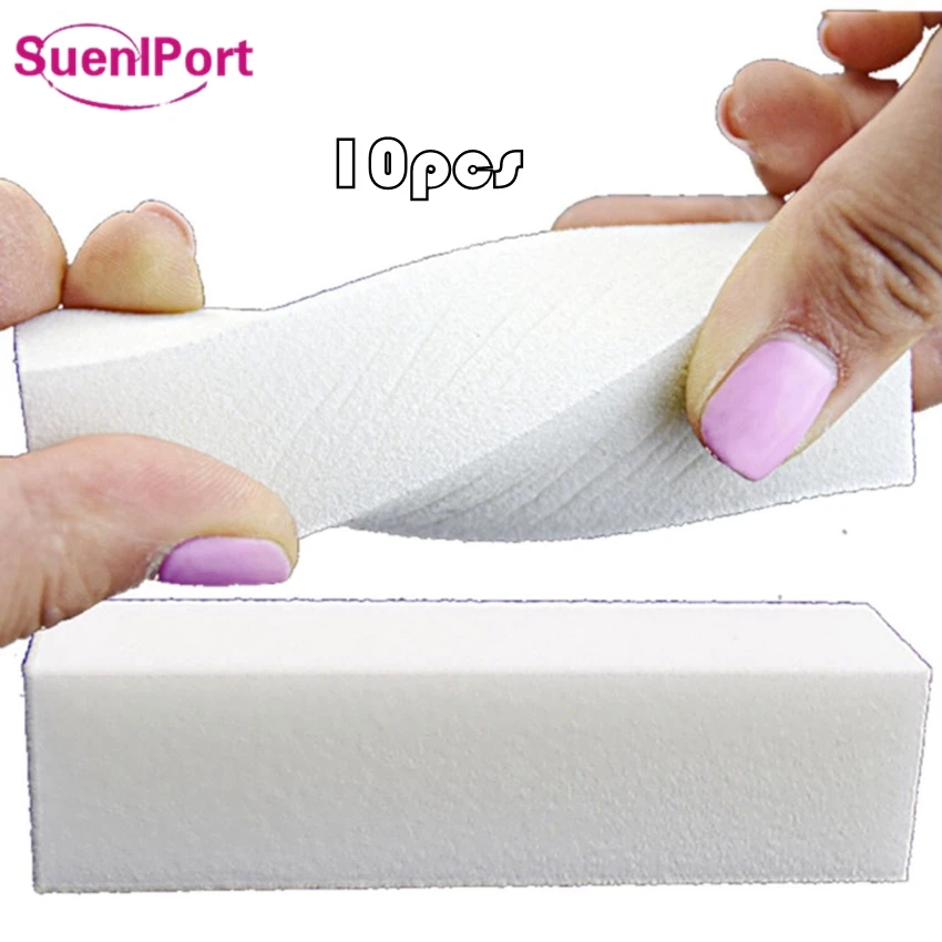 Sune l Port Nail Buffer 10pcs Nail Art Manicure Pedicure White Nail