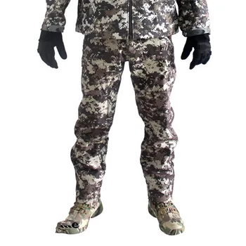 

TAD Shark Skin Waterproof Windproof Outdoor Hiking CS Camouflage Hunting Pants Men Fleece Trousers Military Army Pants