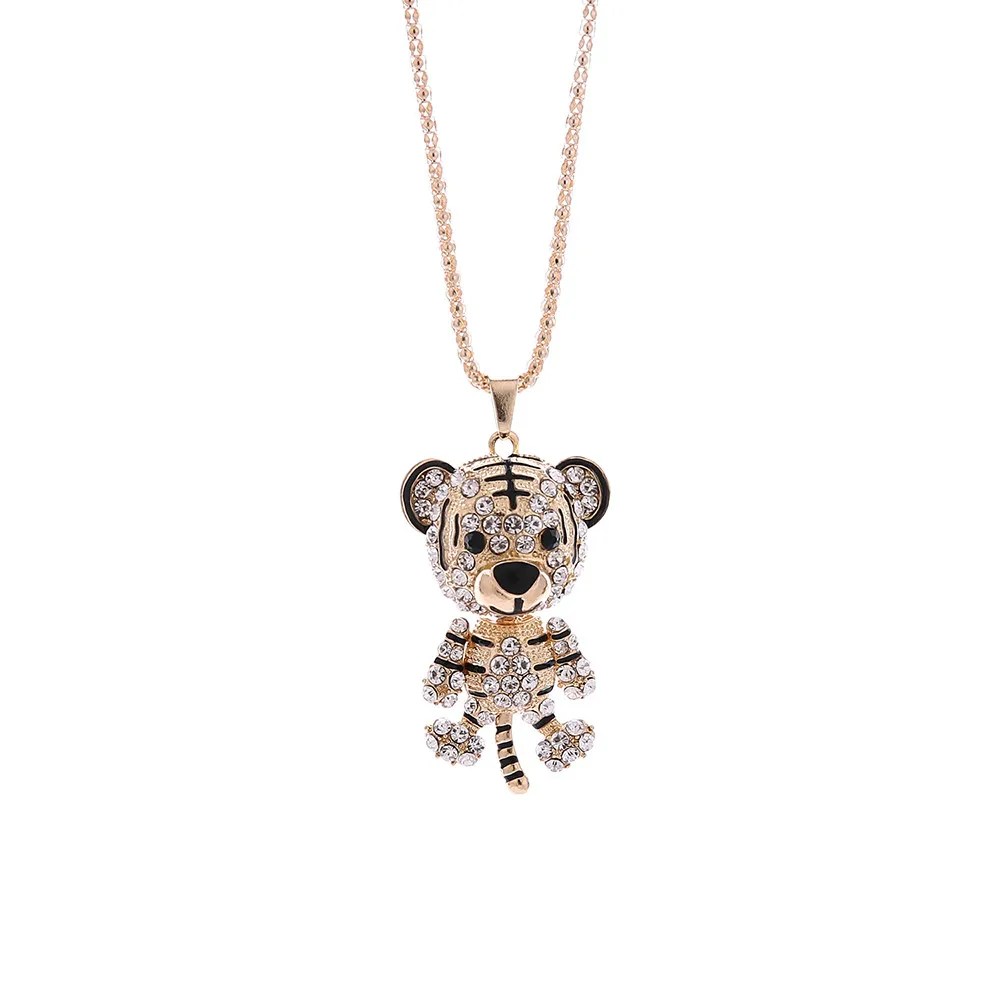 

OTOKY 2018 Hot Sale 1pc Fashionable Female Little Tiger Crystal Rhinestone Pendant Sweater Necklace For Gift Dropshipping Apr12