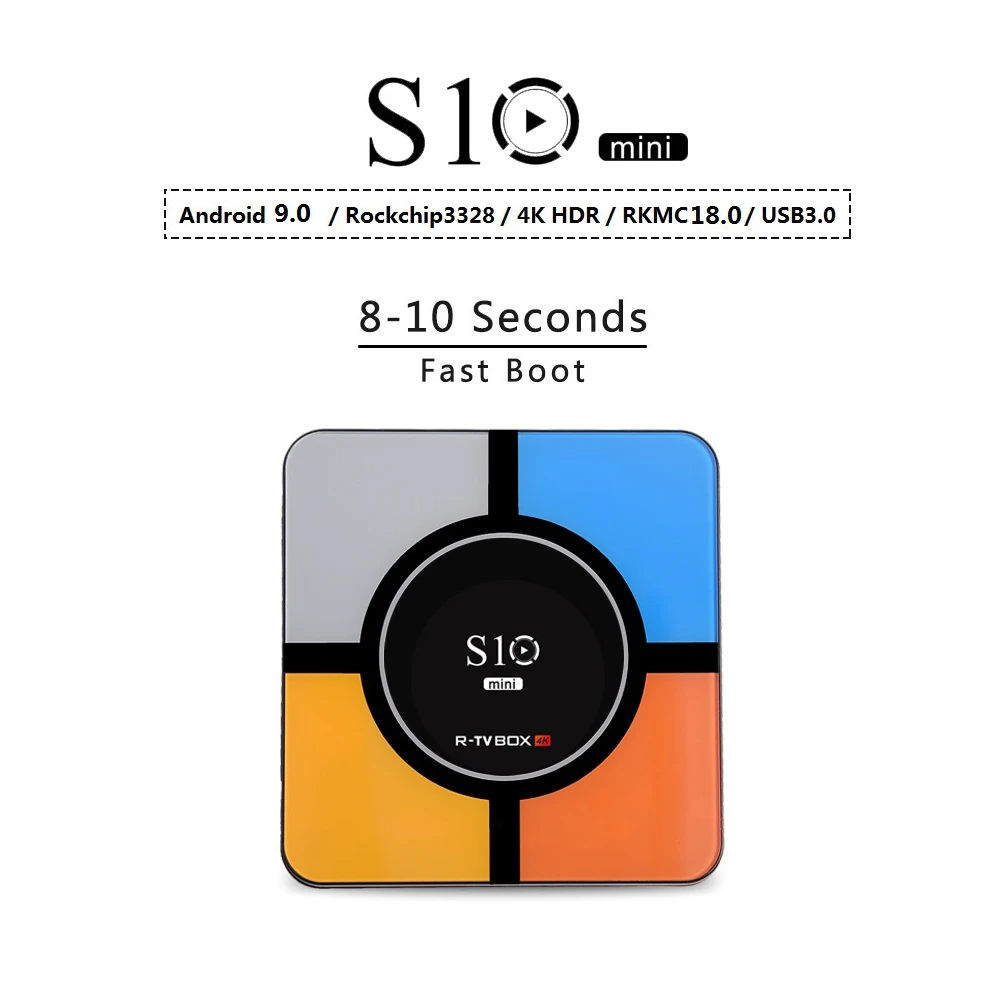 Android 9,0 ТВ коробка S10, 4 Гб оперативной памяти, 32 Гб встроенной памяти, с двумя камерами, процессор Rockchip RK3328 Поддержка 1080 p 4 K USB3.0 Google Play Netflix Youtube Смарт ТВ ящик медиа плеер