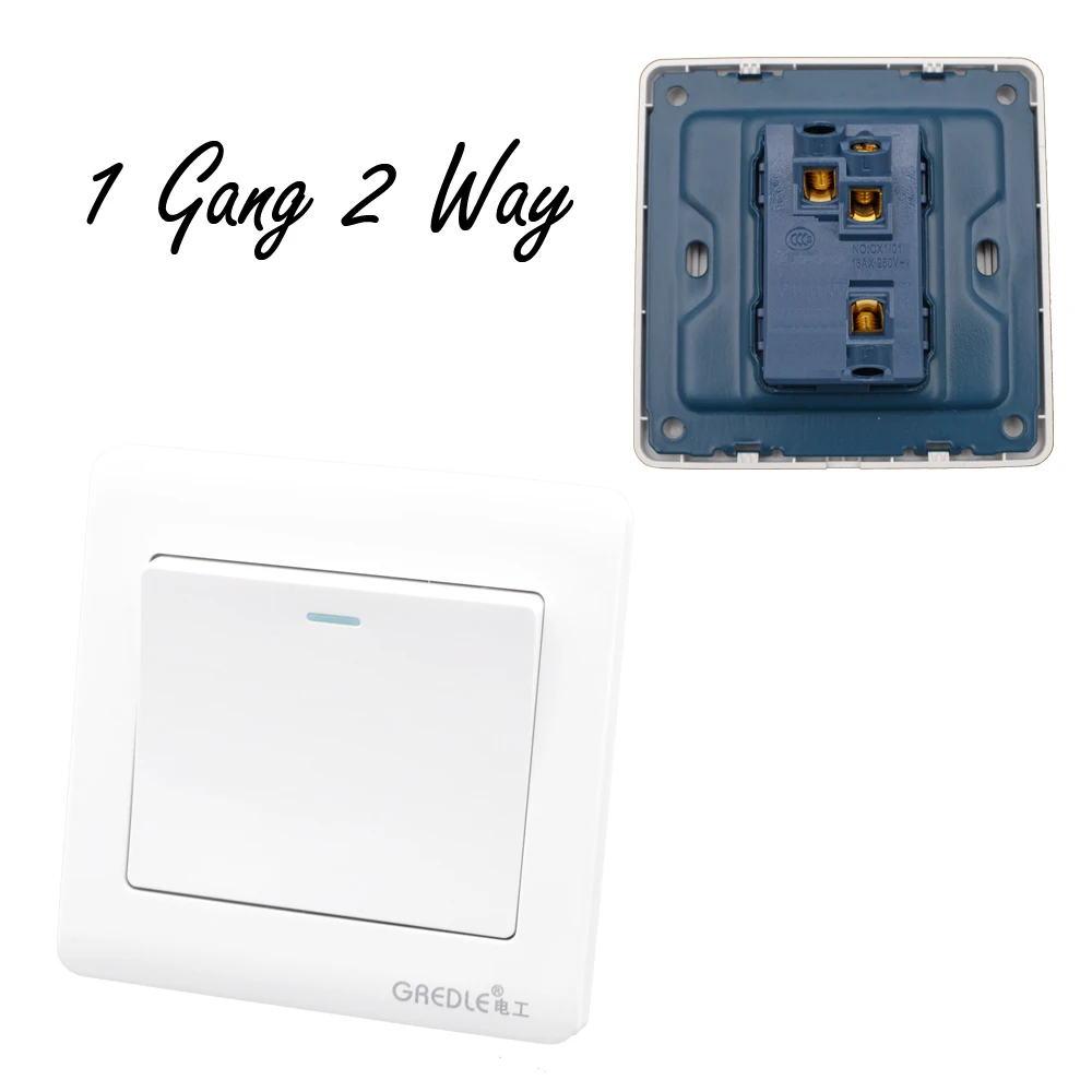 

Luxury Wall Switch 1 Gang 2 Way White Brief Art Weave, Light Switch AC 110~250V 16A 86mm * 86mm