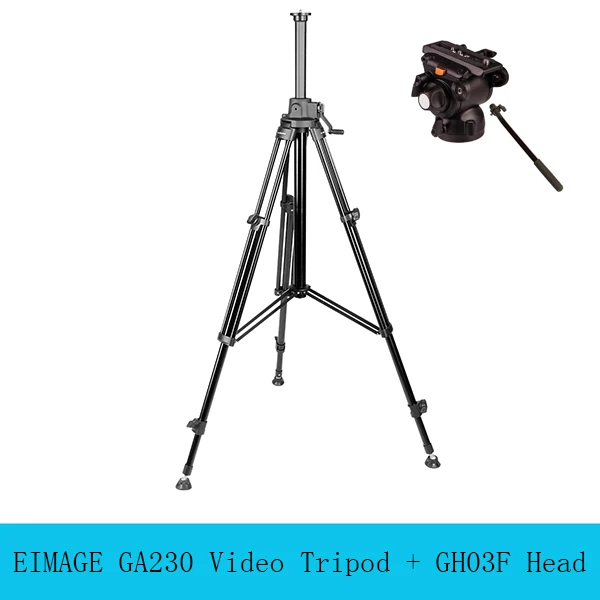 E-IMAGE GA230 Профессиональный сплав алюминий 12 кг медведь видео штатив с плоским основанием панорамный GH03F жидкая головка для NIKON CANON красный - Цвет: GA230WithHead