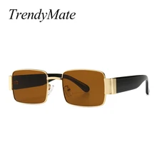 Прямоугольные солнцезащитные очки мужские анти-красные легкие маленькие Мужские Винтажные Солнцезащитные очки Квадратные паровые панк Солнцезащитные очки женские модные стеклянные 5399