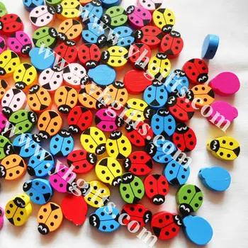

500Gram/700PCS/LOT.Wooden ladybug beads,Lacing bead.Easter decoration.Craft material.Handmade bracelet,1.5x2cm.Freeshipping.
