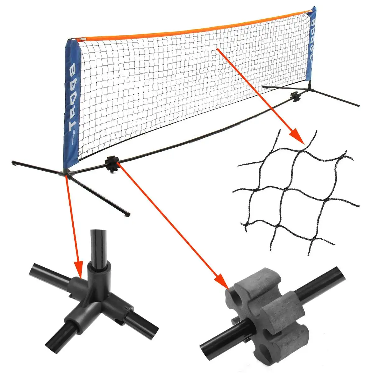 Портативный 3 метра теннисная сетка Стандартный теннисная сетка для футбольного матча тренировочная сеть с рамкой кронштейн Теннисная ракетка спортивные сети