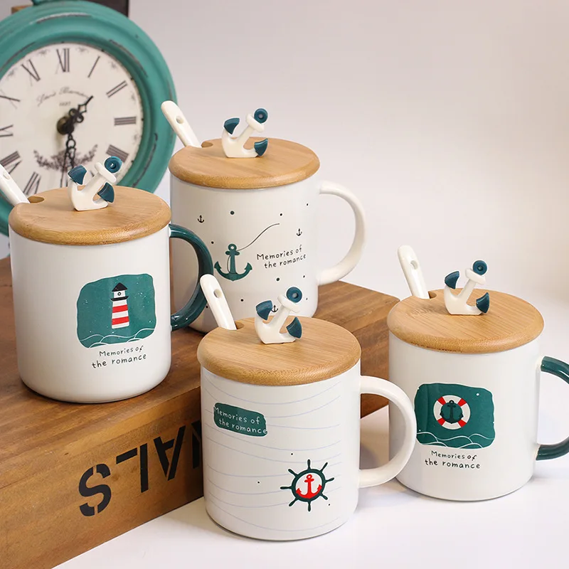 

Creartive Ceramic Coffee Mug for at Home Office Sailing Design 3D Anchor Drink Tea Juice Cup Creative Gift Ceramic Mugs