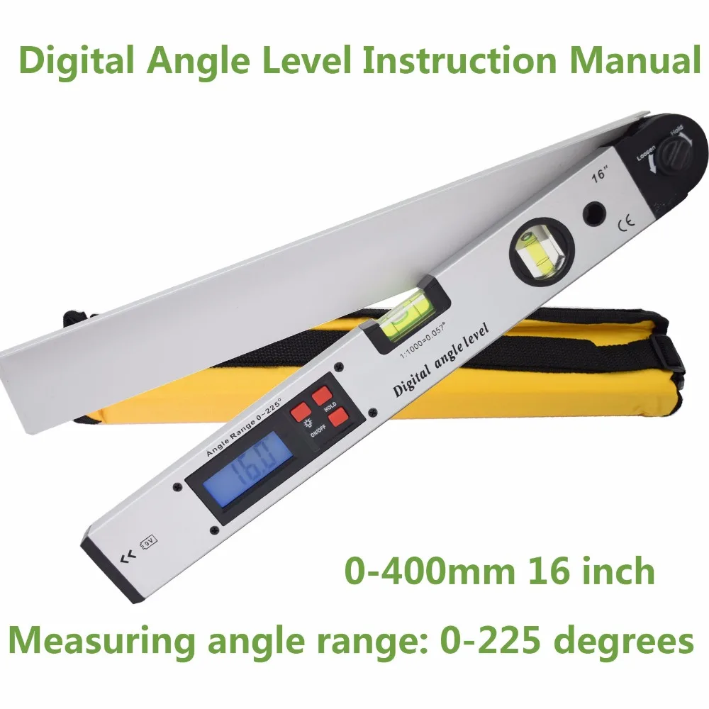  SHAHE 400mm / 16inch Digital angel Level LCD display digital Protractor level spirit level Angle Fi
